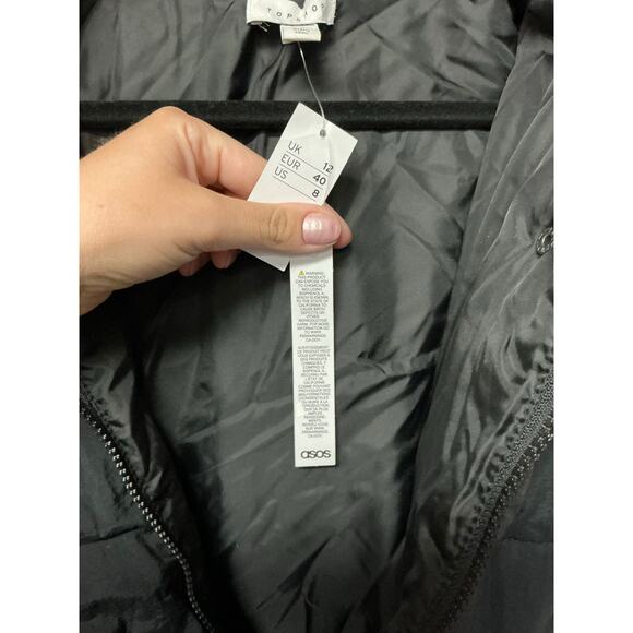 Topshop Women's Tie Detail Puffer Jacket Size 8 - Picture 8 of 9